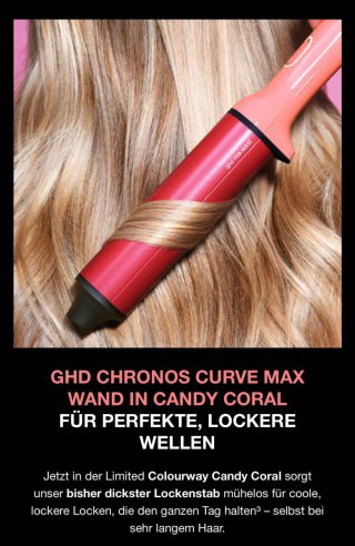 GHD Chronos Curve Max Wand in Candy Coral